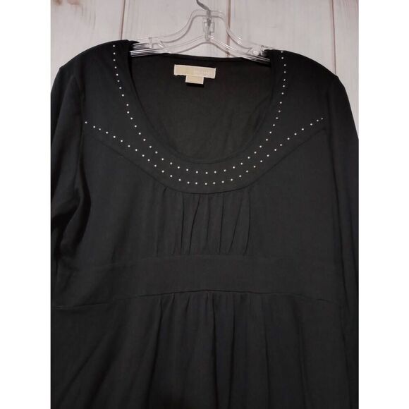 Michael Kors‎ Shirt Ladies Large Black Studded Long Sleeve - Picture 3 of 6